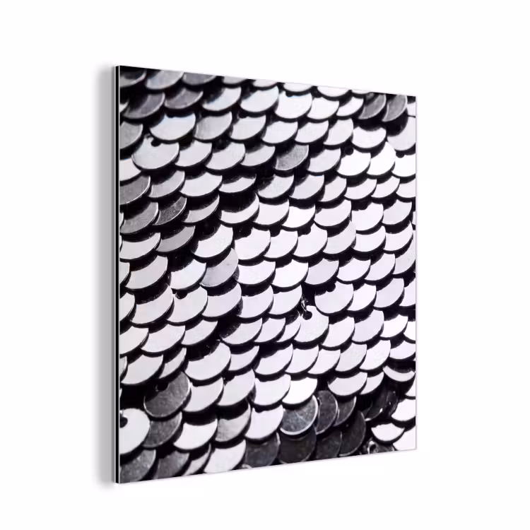 Alu-Dibond-Bild - Pailletten – Silber – Muster — 1