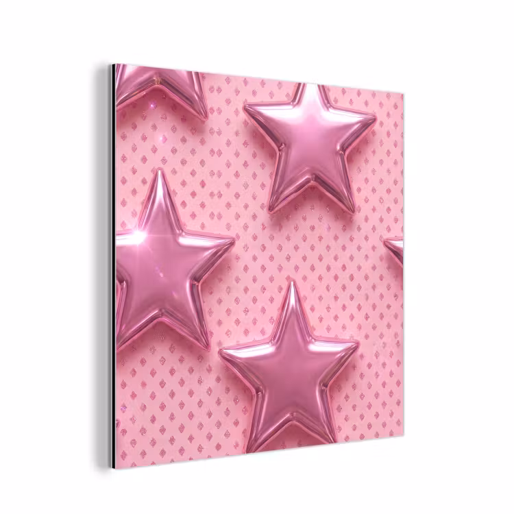 Alu-Dibond-Bild - Sterne – Rosa – Abstrakt — 1