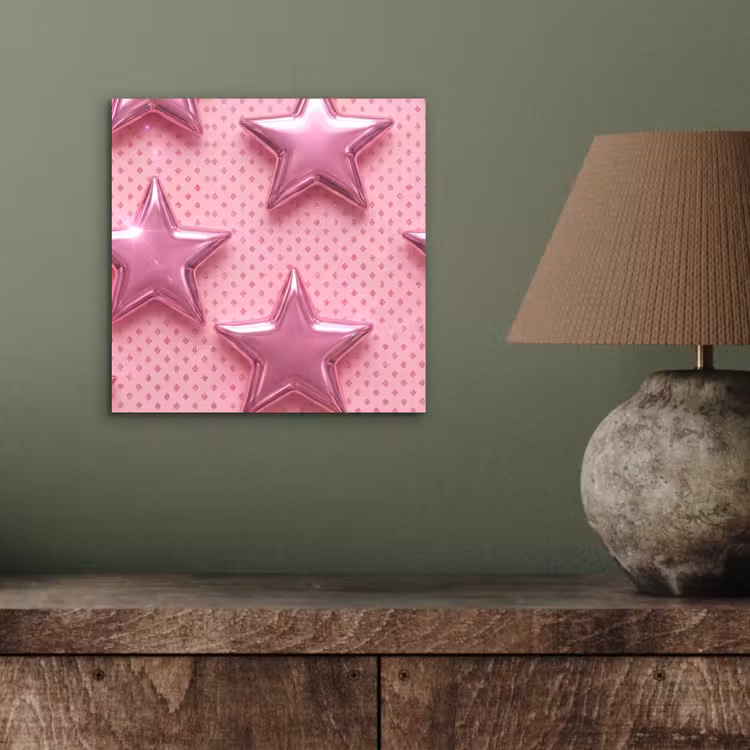 Alu-Dibond-Bild - Sterne – Rosa – Abstrakt — 3