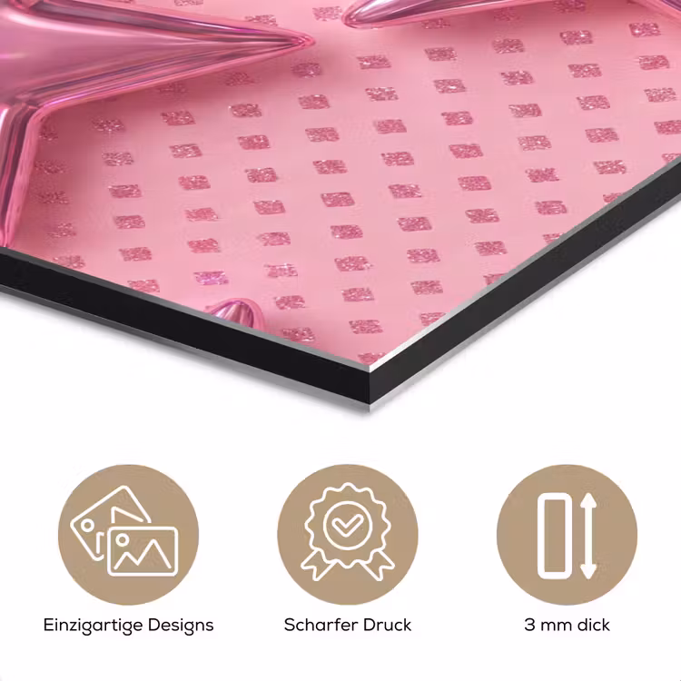 Alu-Dibond-Bild - Sterne – Rosa – Abstrakt — 7