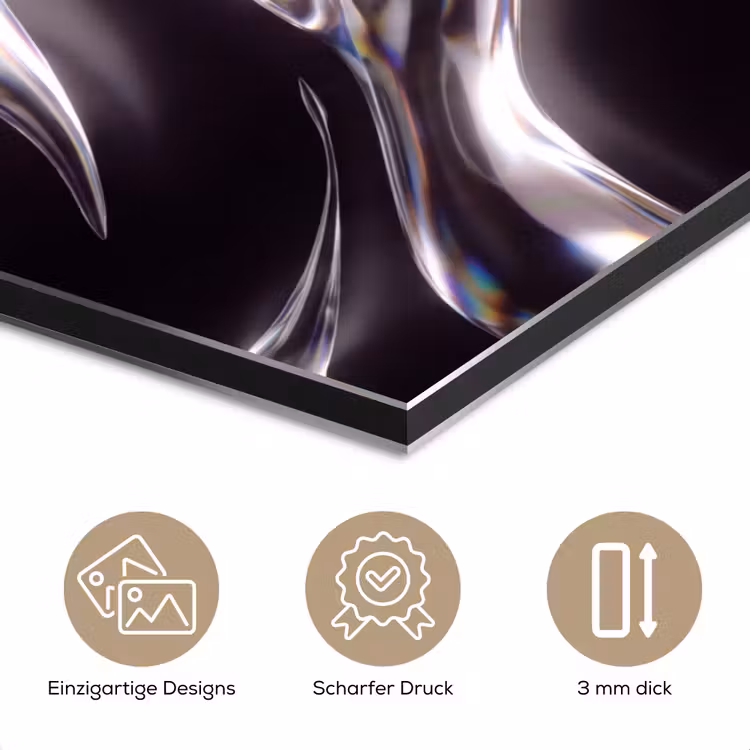 Alu-Dibond-Bild - Glas – Formen – Abstrakt — 7