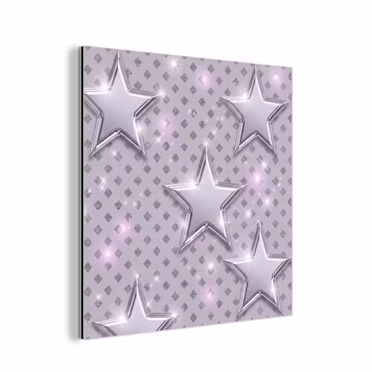 Alu-Dibond-Bild - Sterne – Silber – Abstrakt — 1