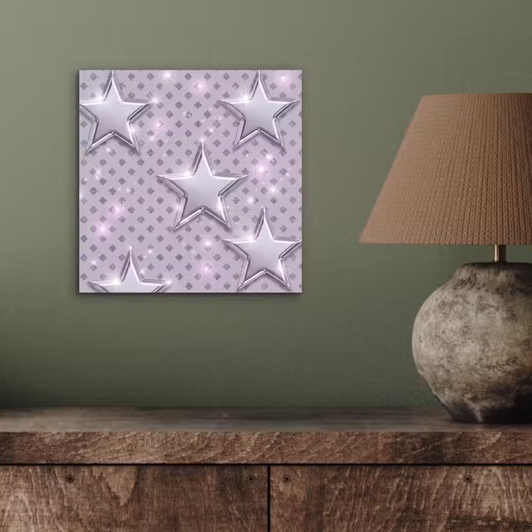 Alu-Dibond-Bild - Sterne – Silber – Abstrakt — 3