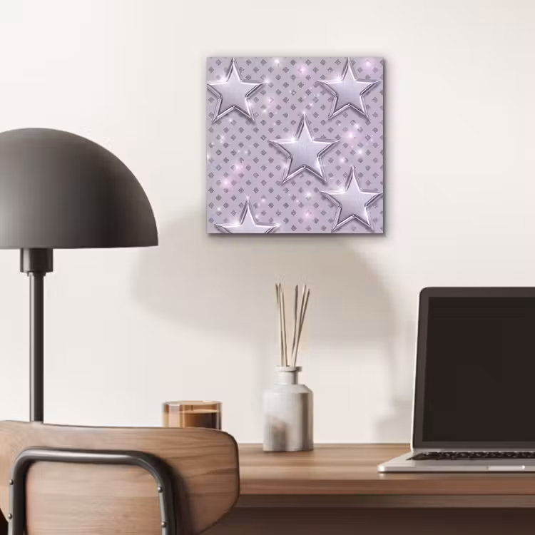 Alu-Dibond-Bild - Sterne – Silber – Abstrakt — 6