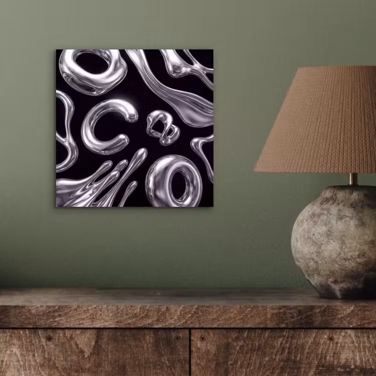 Alu-Dibond-Bild - Zusammenfassung – Formen – Silber — 3