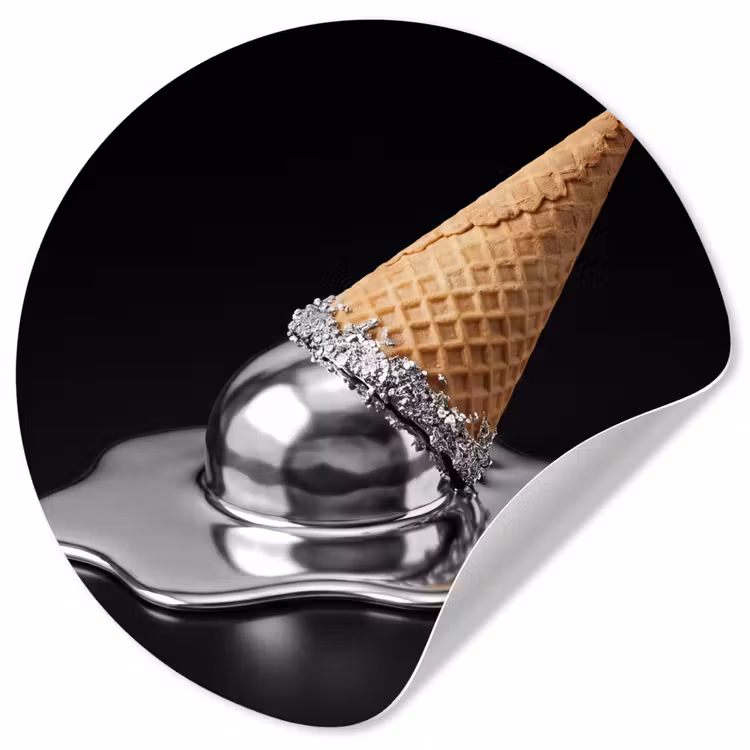 Runde Tapete - Eis – Metall – Abstrakt — 1