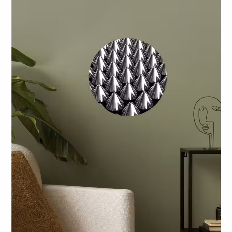Runde Tapete - Metallkegel – Muster — 3