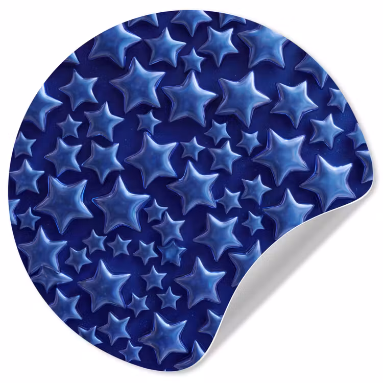 Runde Tapete - Muster mit blauen Sternen — 1