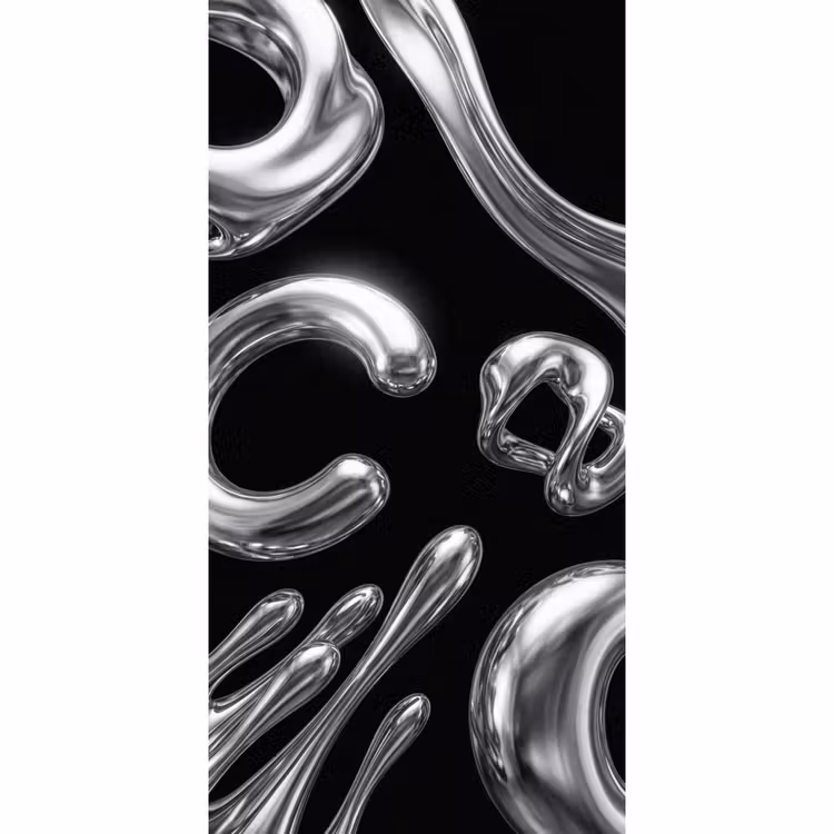 Tapete - Zusammenfassung – Formen – Silber — 2