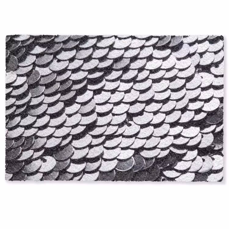 Fußmatte - Pailletten – Silber – Muster — 1