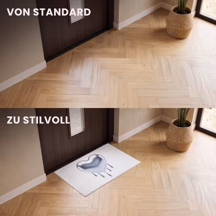 Fußmatte - Silbernes Herz – Abstrakt — 3