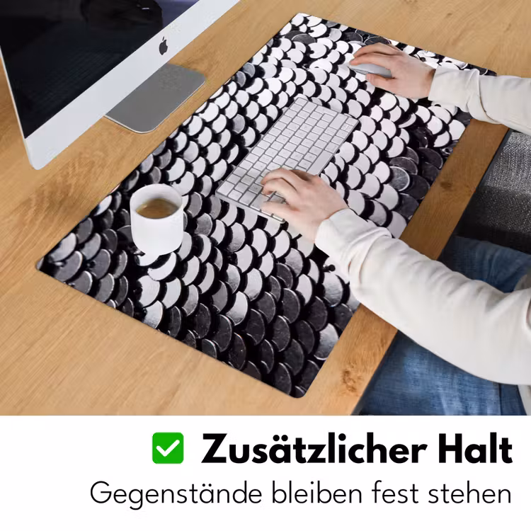 Schreibtischunterlage - Pailletten – Silber – Muster — 3
