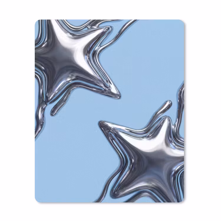 Mauspad - Sterne – Flüssig – Silber — 1