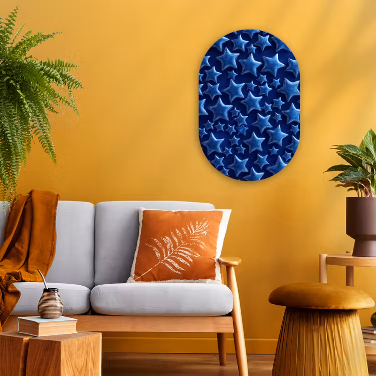 Forexbild Oval - Muster mit blauen Sternen — 2