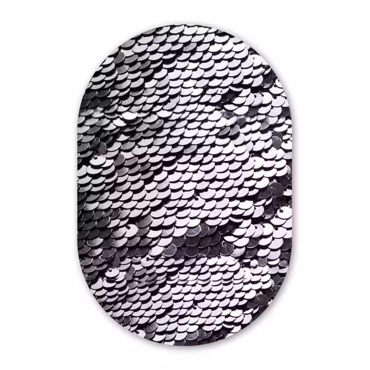 Forexbild Oval - Pailletten – Silber – Muster — 1