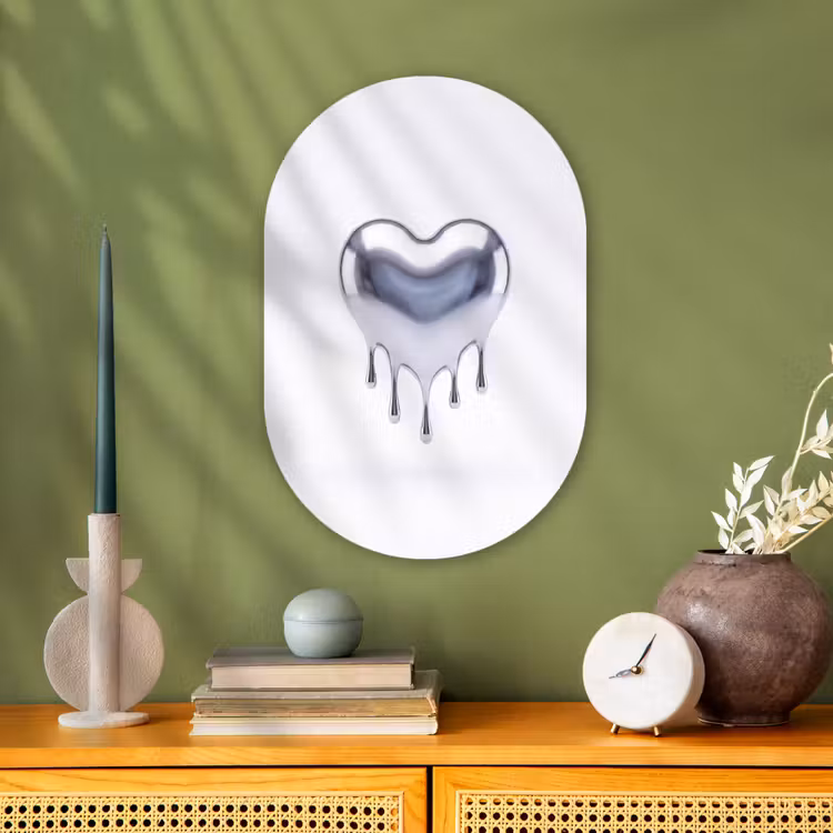Forexbild Oval - Silbernes Herz – Abstrakt — 3