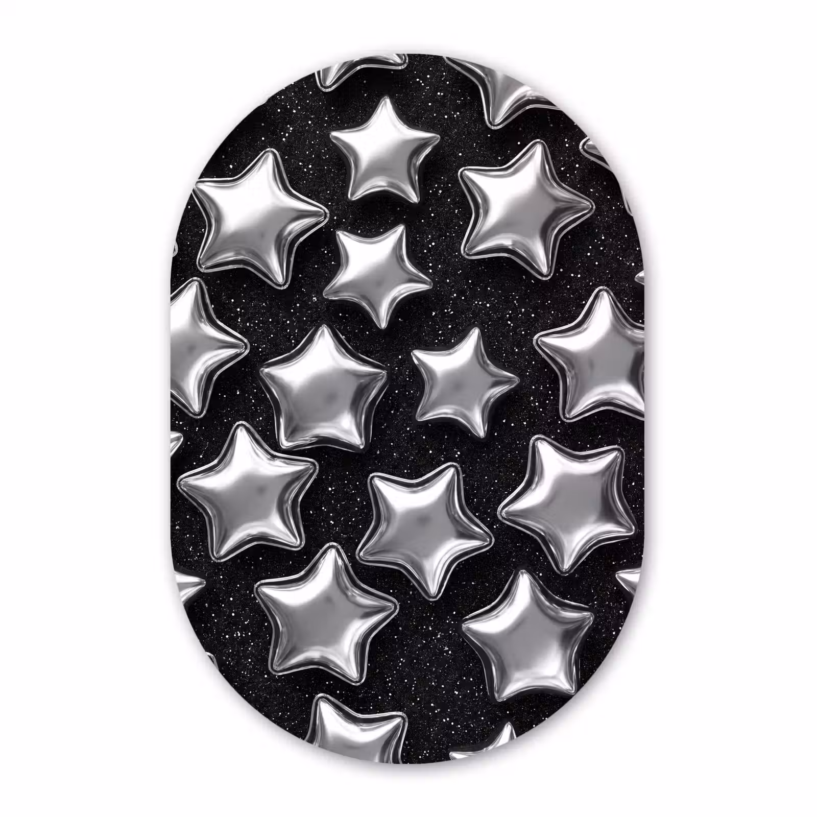 Glasbild Oval - Sterne – Glänzend – Muster — 1
