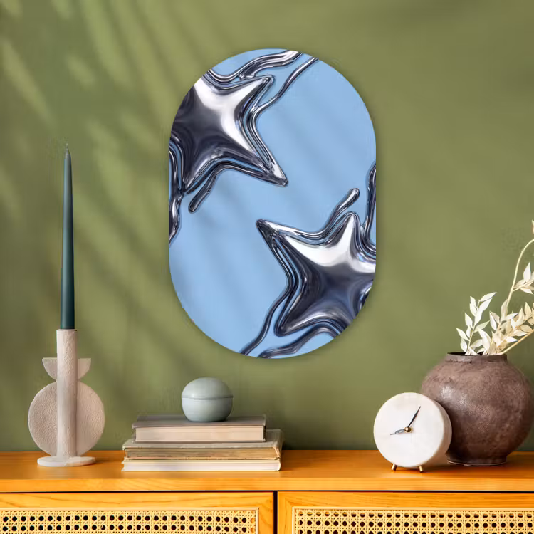 Forexbild Oval - Sterne – Flüssig – Silber — 3
