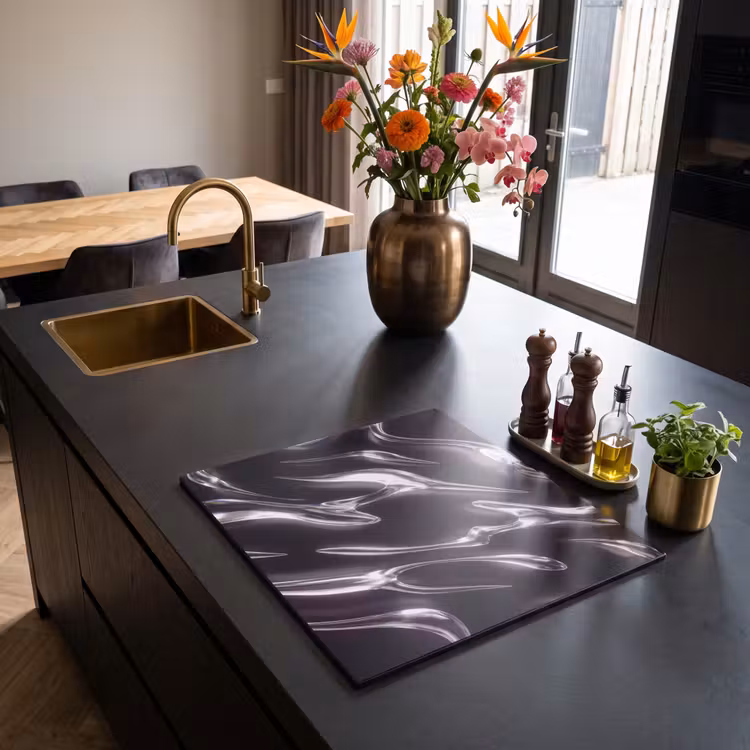 Herdabdeckplatte - Glas – Formen – Abstrakt — 5