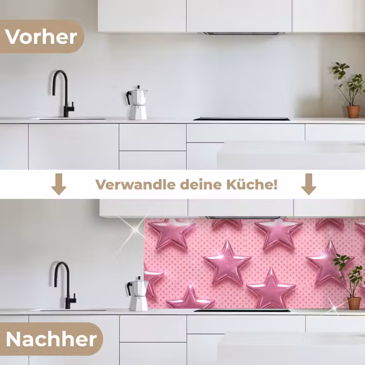 Küchenrückwand - Sterne – Rosa – Abstrakt — 3