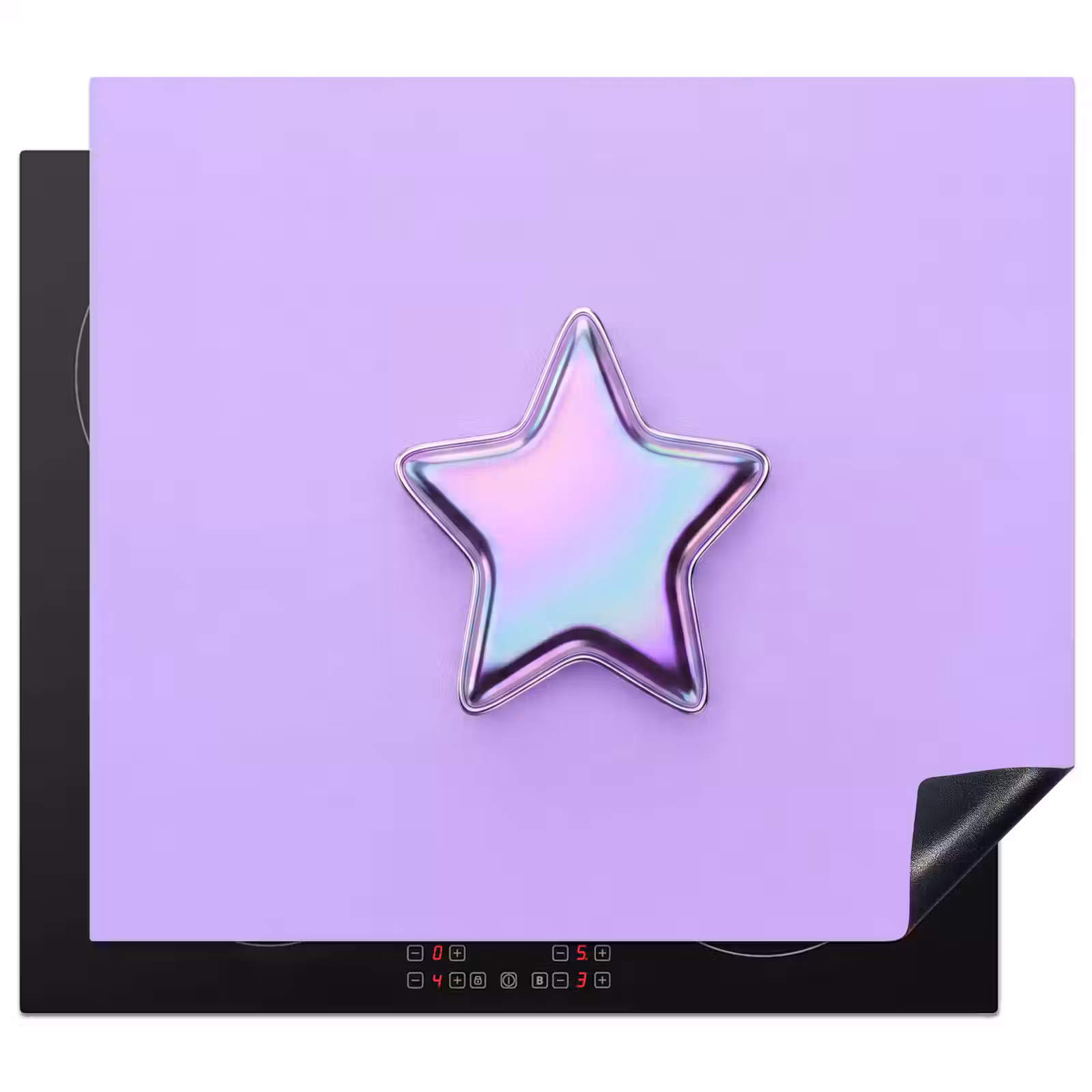 Herdabdeckplatte - Stern – Holografisch – Modern — 1