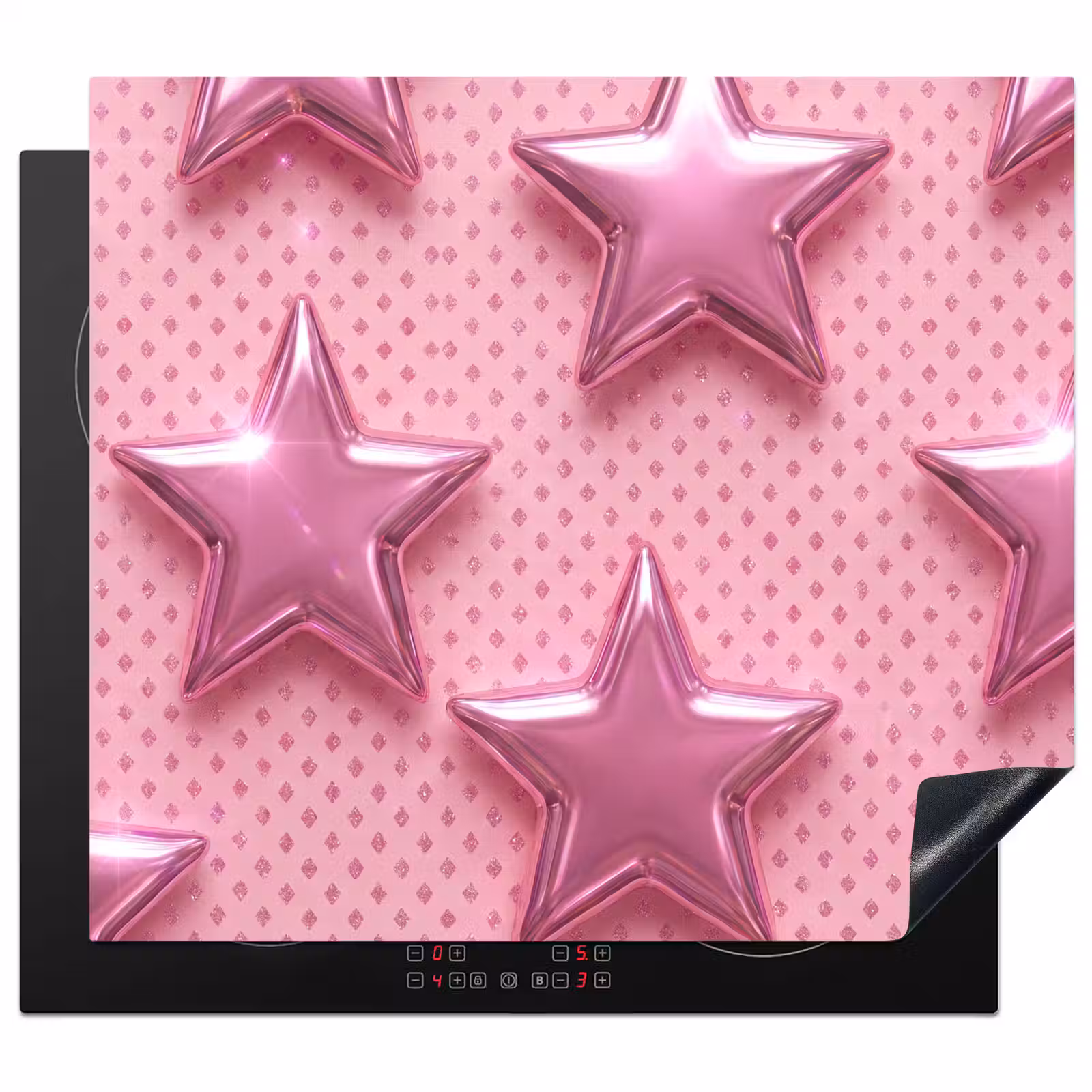 Herdabdeckplatte - Sterne – Rosa – Abstrakt — 1