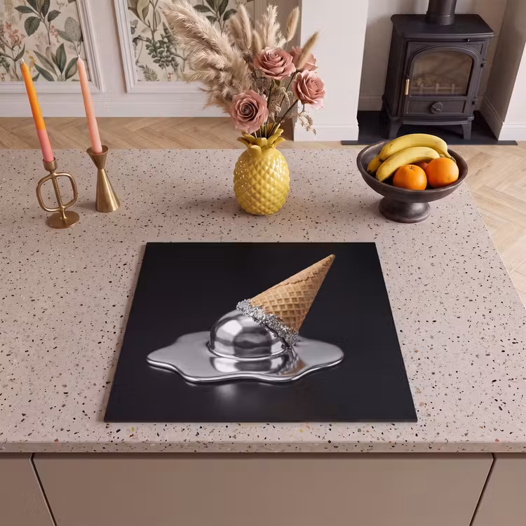 Herdabdeckplatte - Eis – Metall – Abstrakt — 2