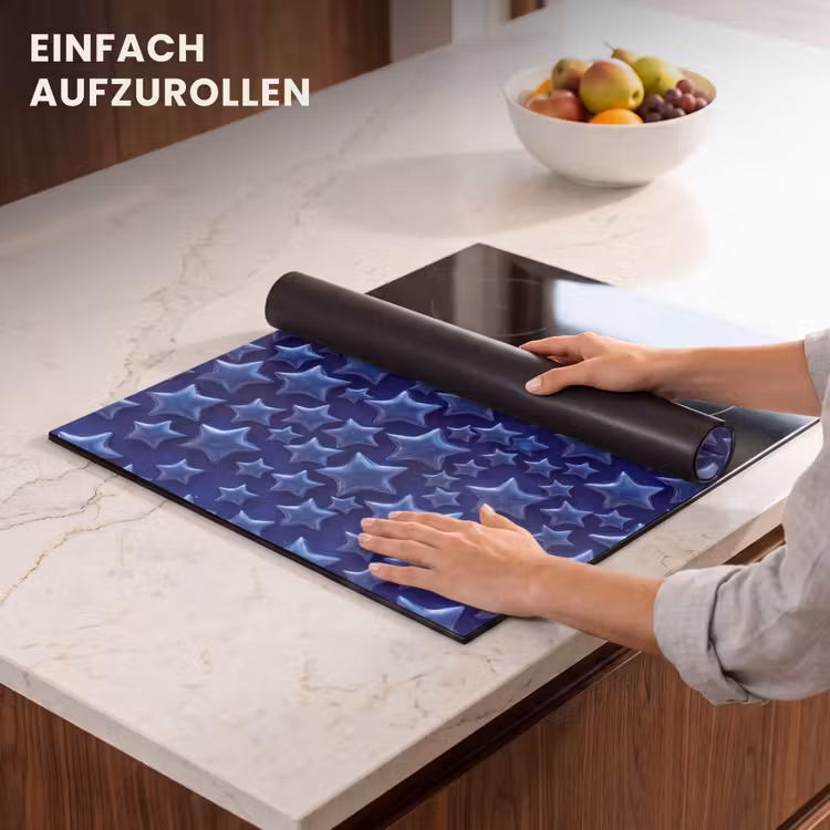 Herdabdeckplatte - Muster mit blauen Sternen — 7