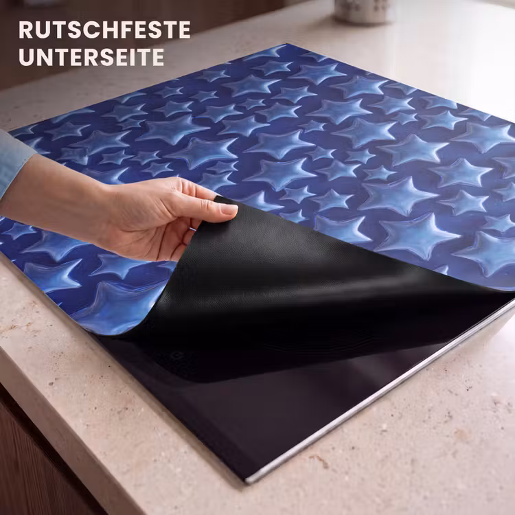 Herdabdeckplatte - Muster mit blauen Sternen — 9