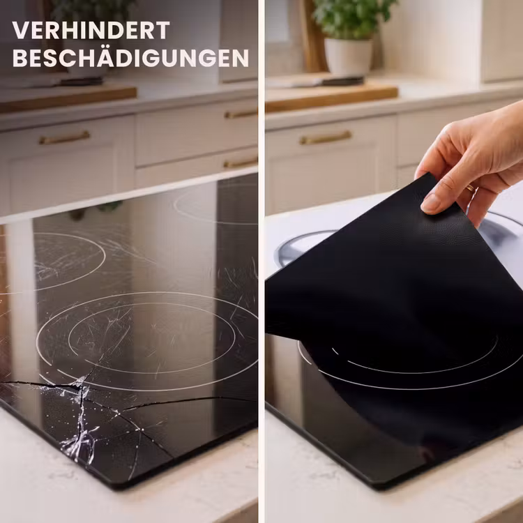 Herdabdeckplatte - Silbernes Herz – Abstrakt — 3
