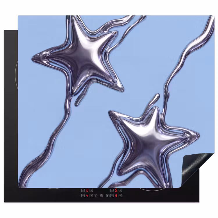 Herdabdeckplatte - Sterne – Flüssig – Silber — 1
