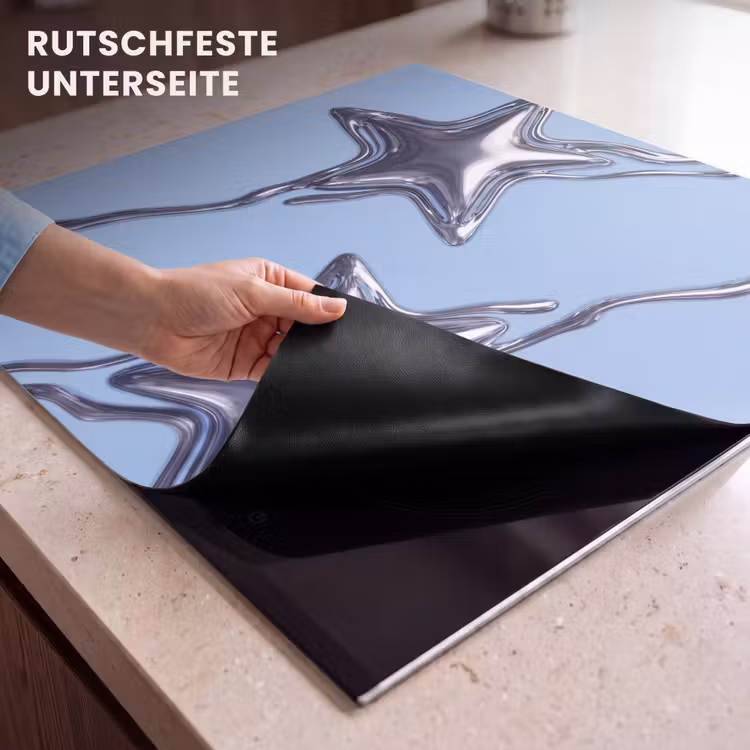 Herdabdeckplatte - Sterne – Flüssig – Silber — 9