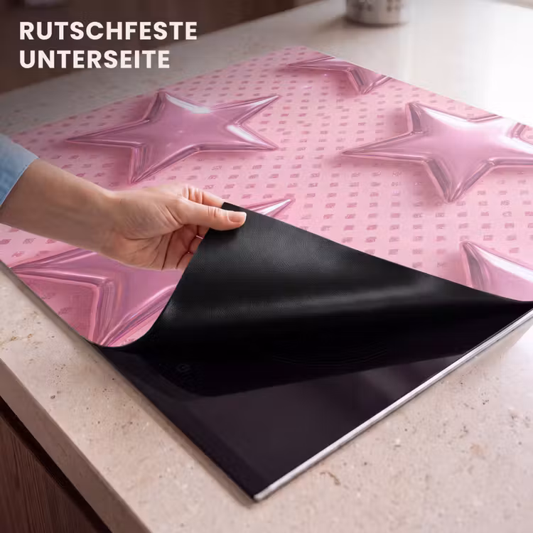 Herdabdeckplatte - Sterne – Rosa – Abstrakt — 9