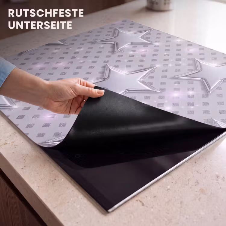 Herdabdeckplatte - Sterne – Silber – Abstrakt — 9