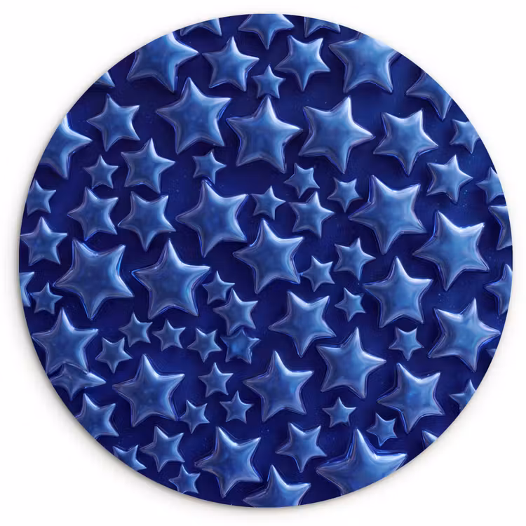 Forexbild Rund - Muster mit blauen Sternen — 1