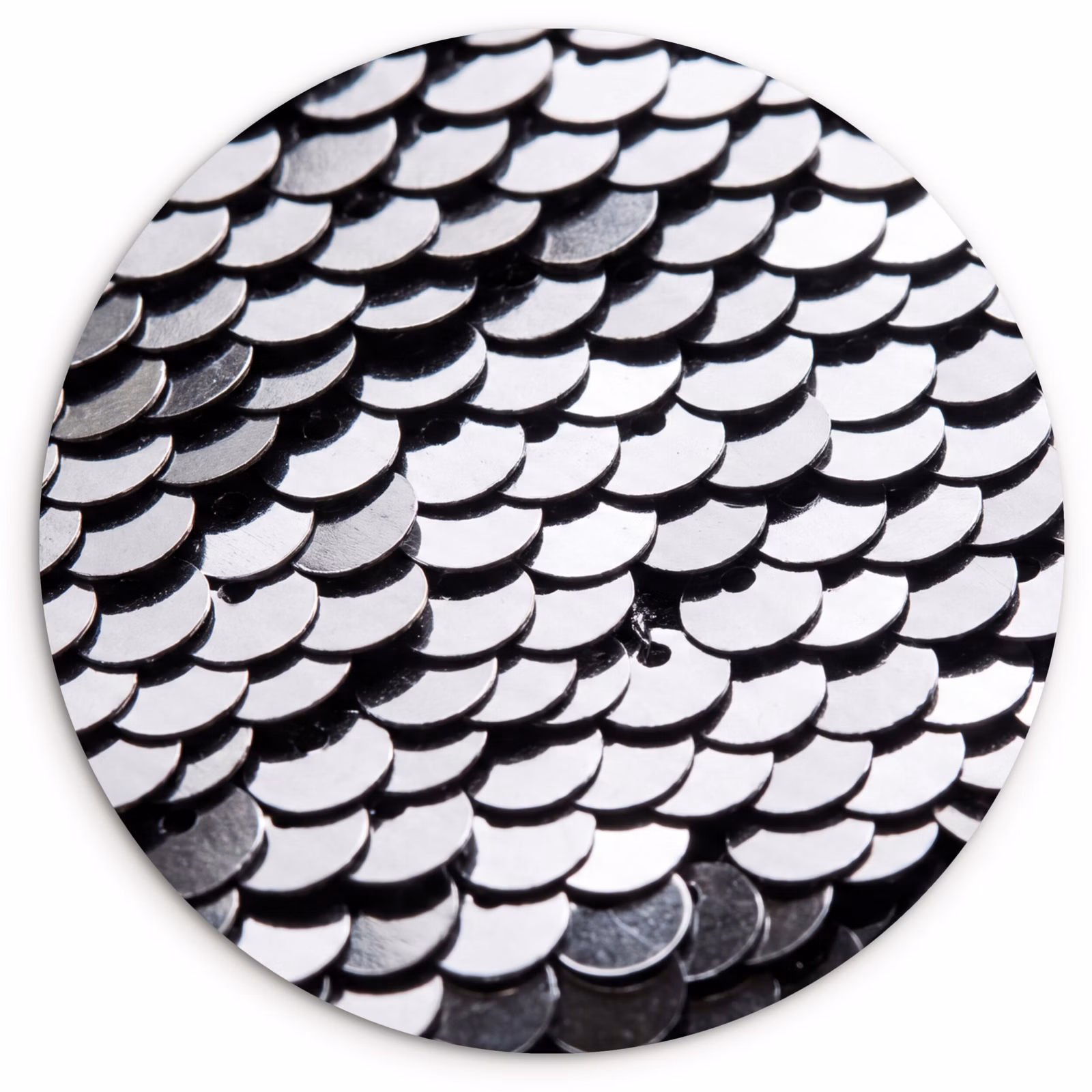 Forexbild Rund - Pailletten – Silber – Muster — 1