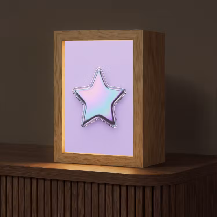 Personalisierte Lightbox - Stern – Holografisch – Modern — 1