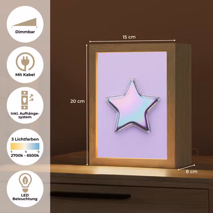 Personalisierte Lightbox - Stern – Holografisch – Modern — 6