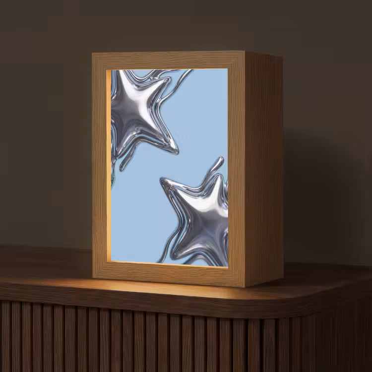 Personalisierte Lightbox - Sterne – Flüssig – Silber — 1