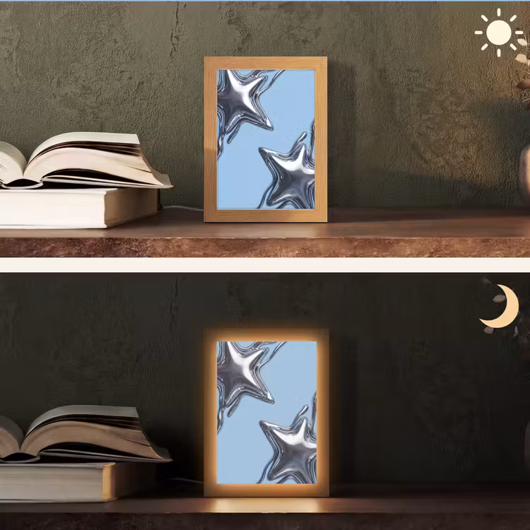 Personalisierte Lightbox - Sterne – Flüssig – Silber — 5