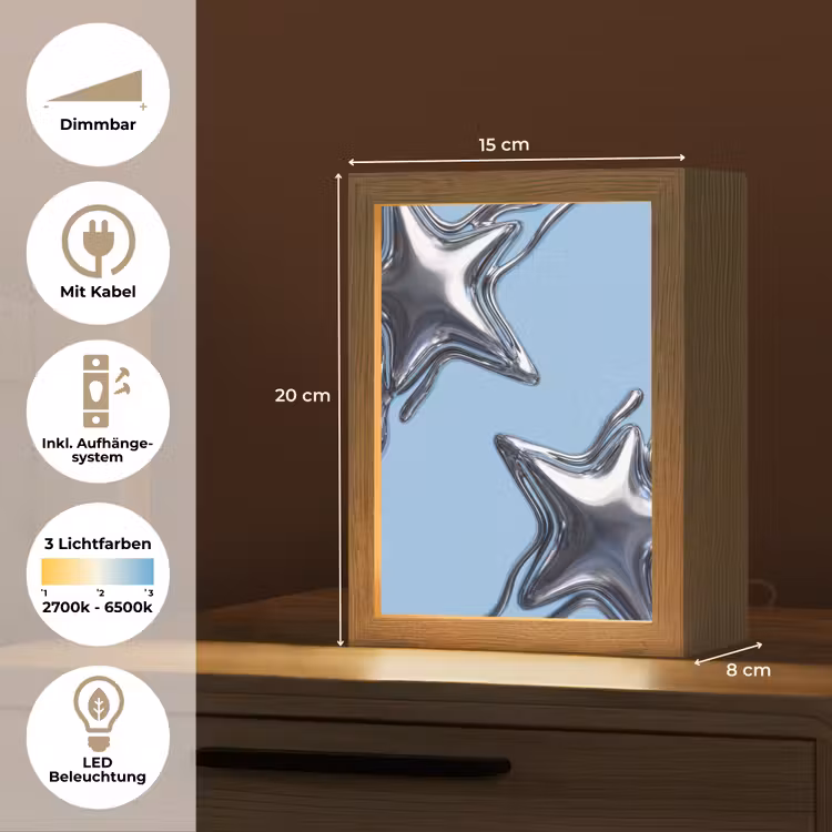 Personalisierte Lightbox - Sterne – Flüssig – Silber — 6