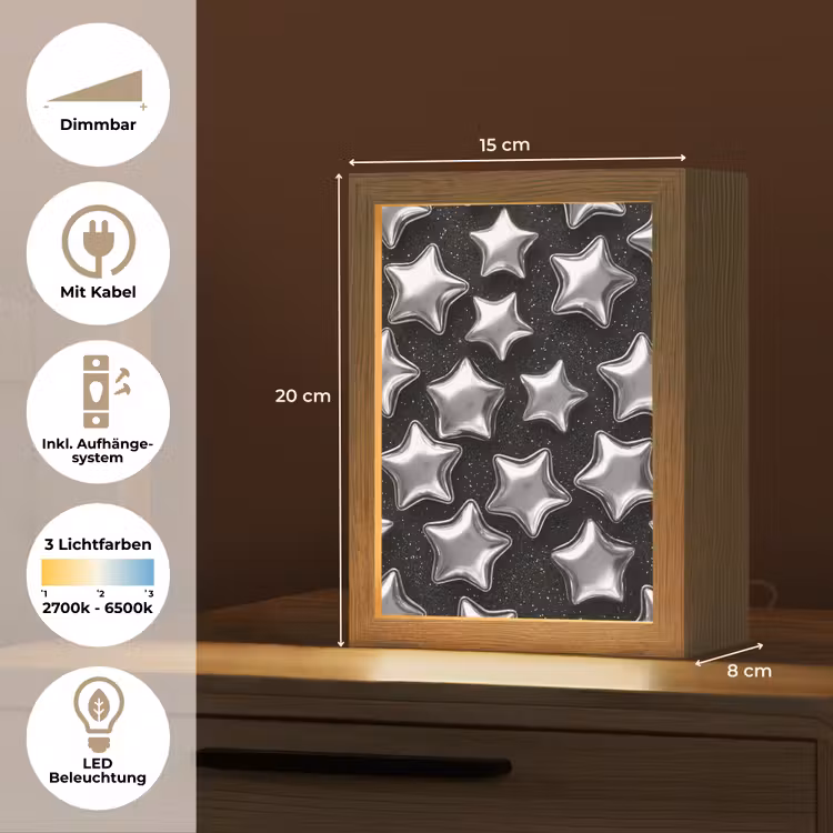 Personalisierte Lightbox - Sterne – Glänzend – Muster — 6