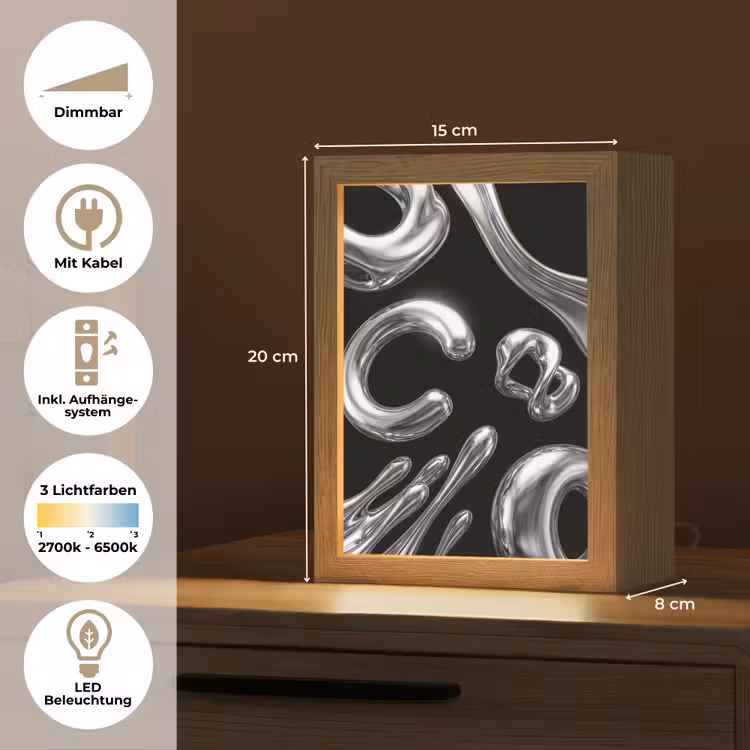 Personalisierte Lightbox - Zusammenfassung – Formen – Silber — 6