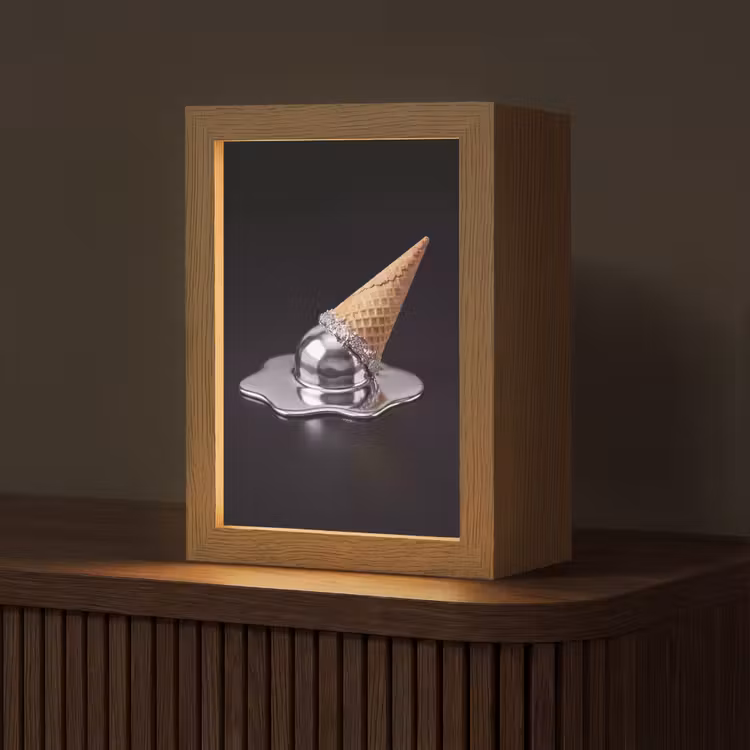 Personalisierte Lightbox - Eis – Metall – Abstrakt — 1
