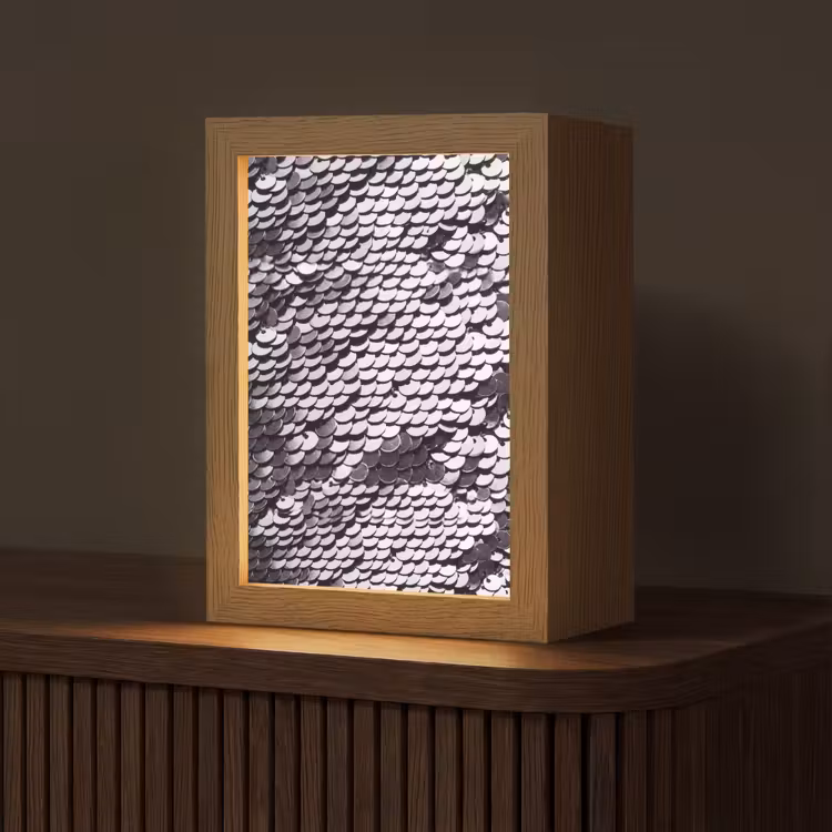 Personalisierte Lightbox - Pailletten – Silber – Muster — 1