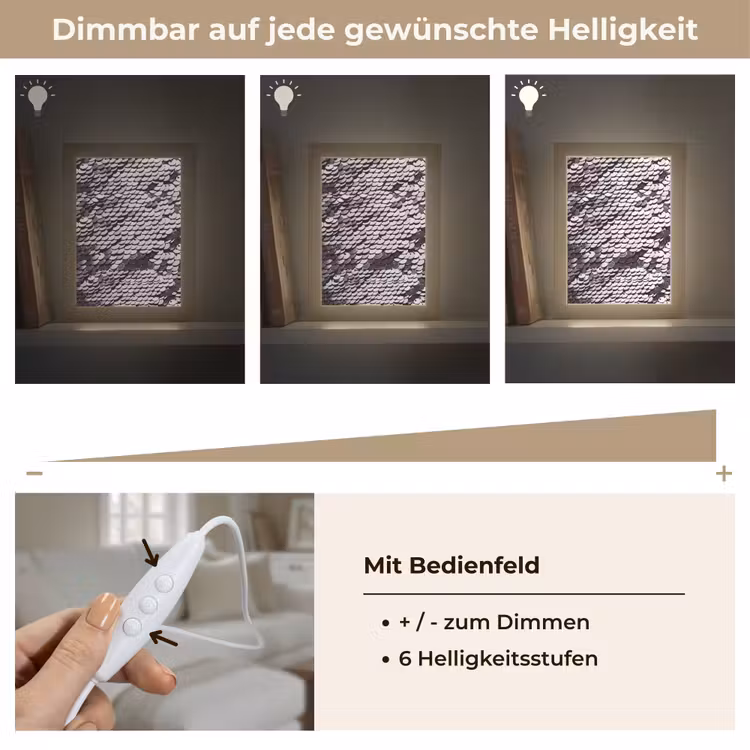 Personalisierte Lightbox - Pailletten – Silber – Muster — 8