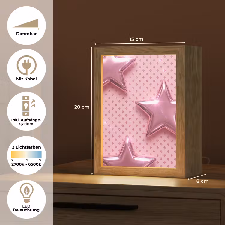 Personalisierte Lightbox - Sterne – Rosa – Abstrakt — 6