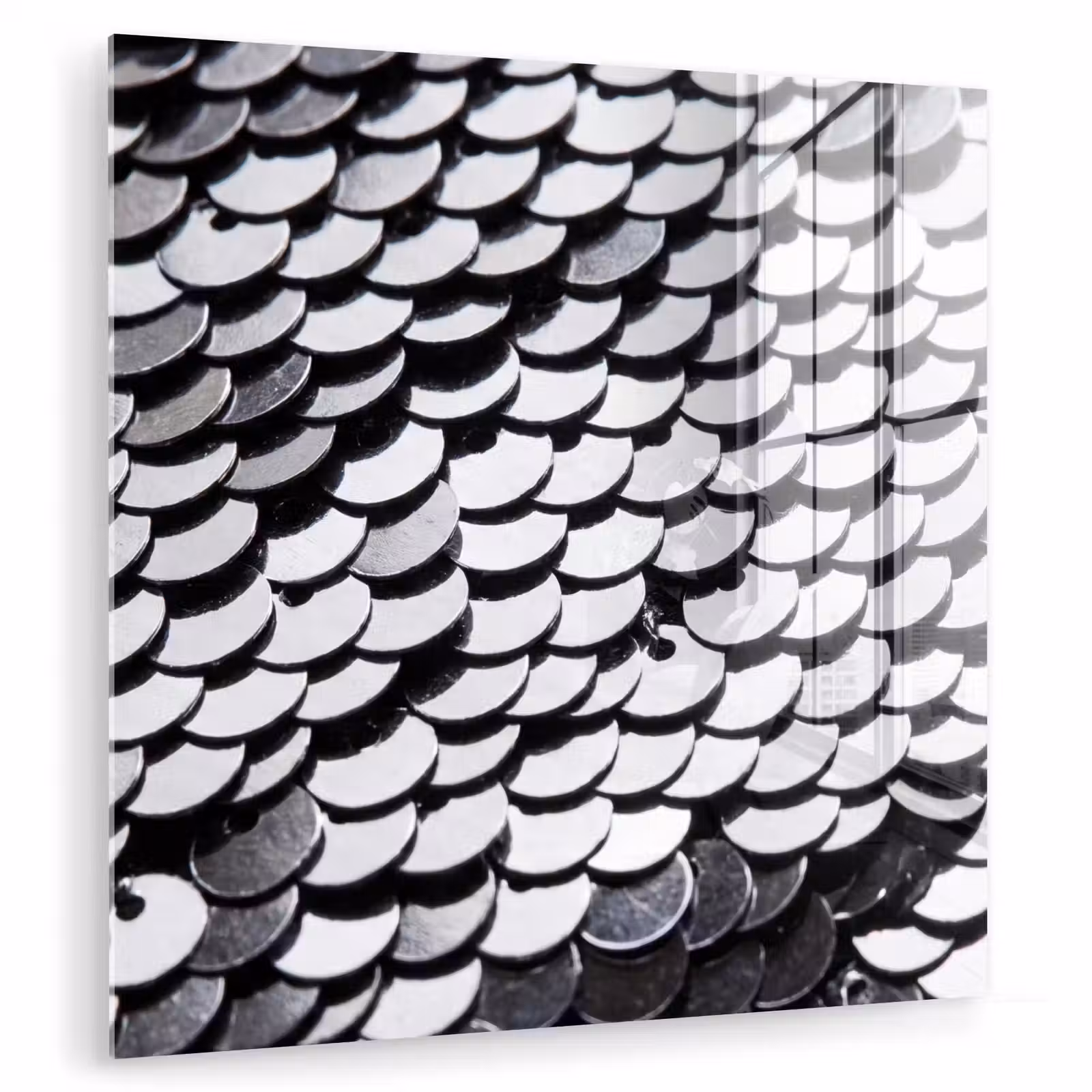 Glasbild - Pailletten – Silber – Muster — 1