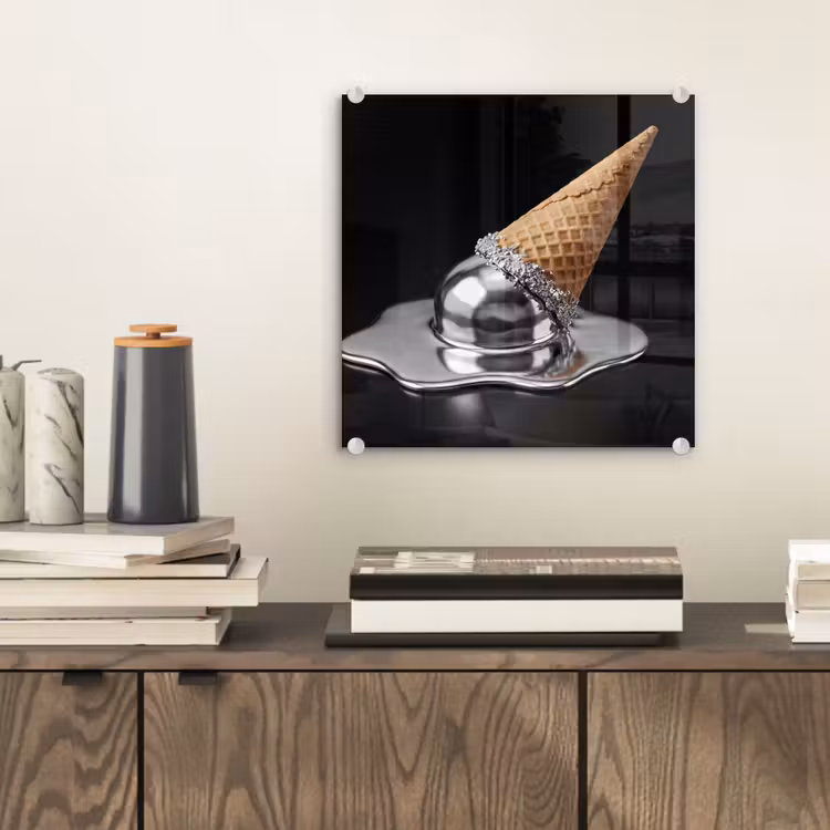 Glasbild - Eis – Metall – Abstrakt — 2