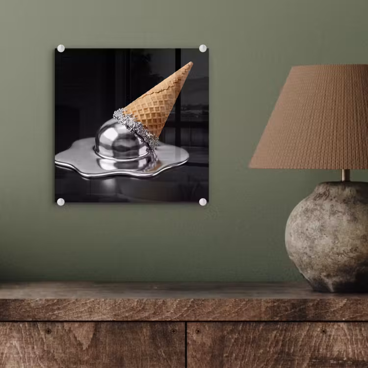 Glasbild - Eis – Metall – Abstrakt — 4